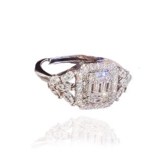 טבעת RENE כסף משובצת