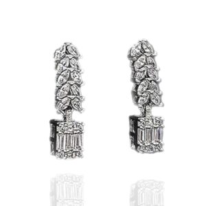 עגילי RENE כסף משובצות