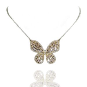 שרשרת פרפר זהב משובצת