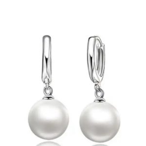 עגילי כסף פנינה