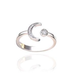 טבעת כסף ירח