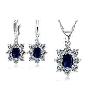 סט 2 חלקים - אבן מרכזית כחולה