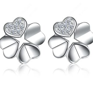 עגילי כסף לבבות