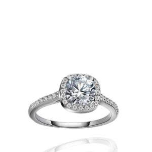 טבעת כסף עדינה משובצת