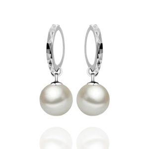 עגילי כסף חרוט פנינה