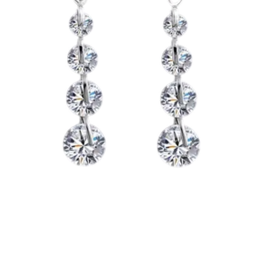 עגילי כסף 4 אבנים