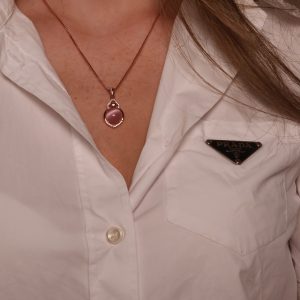 שרשרת זהב אבן מרכזית סגולה