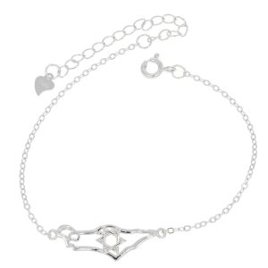 צמיד מפת ארץ ישראל עם מגן דוד כסף