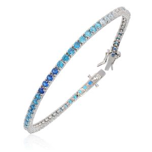 צמיד טניס כסף אבנים צבעוניות