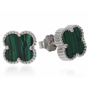 עגילי תלתן כסף