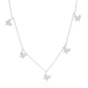 שרשרת פרפרים כסף