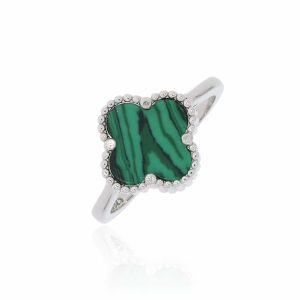 טבעת תלתן כסף - 3 צבעים