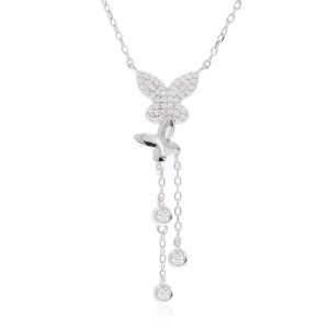 שרשרת כסף עניבה פרפרים