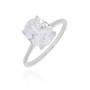 טבעת כסף אליפסה