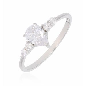 טבעת טיפה כסף - 3 צבעים