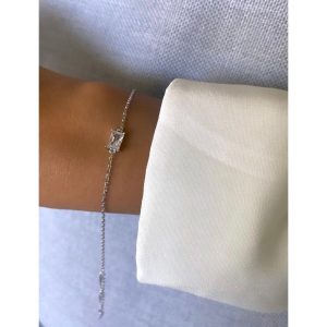 צמיד כסף מלבן