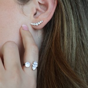 טבעת כסף מרקיזה פתוחה