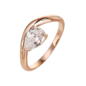 טבעת כסף טיפה לצד